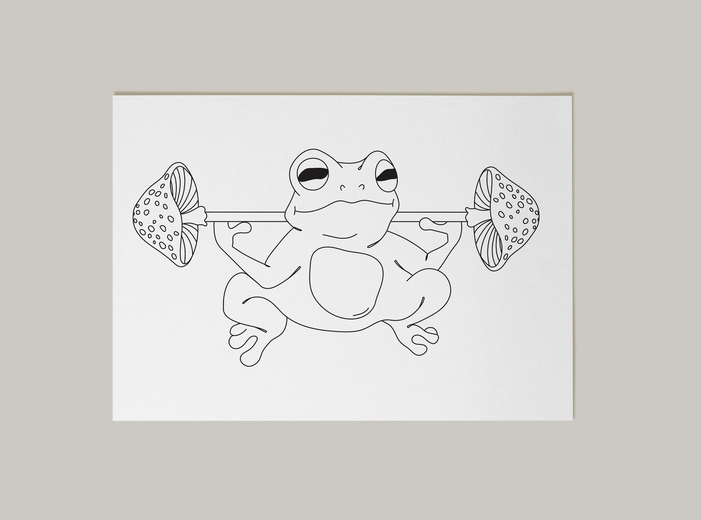Frog Lifting Mushrooms Art Print