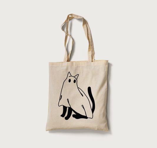 Ghost Kitty Tote Bag
