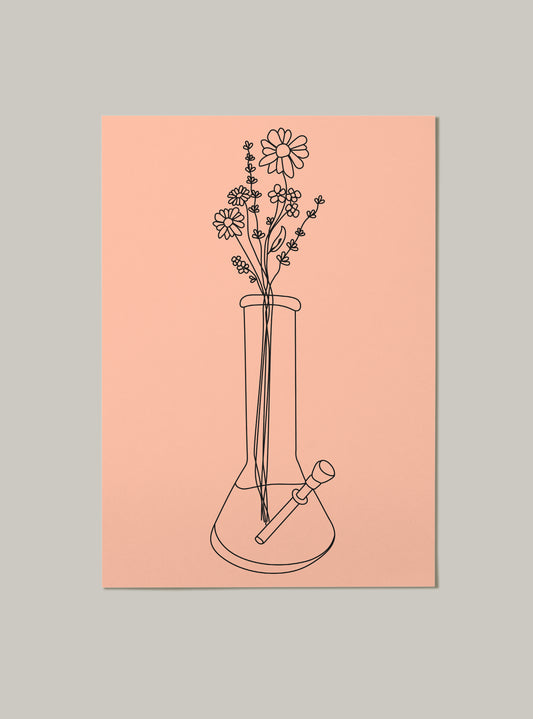 Bong Flower Vase Art Print