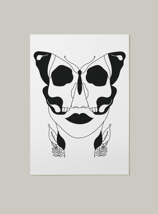 Butterfly Skull Art Print