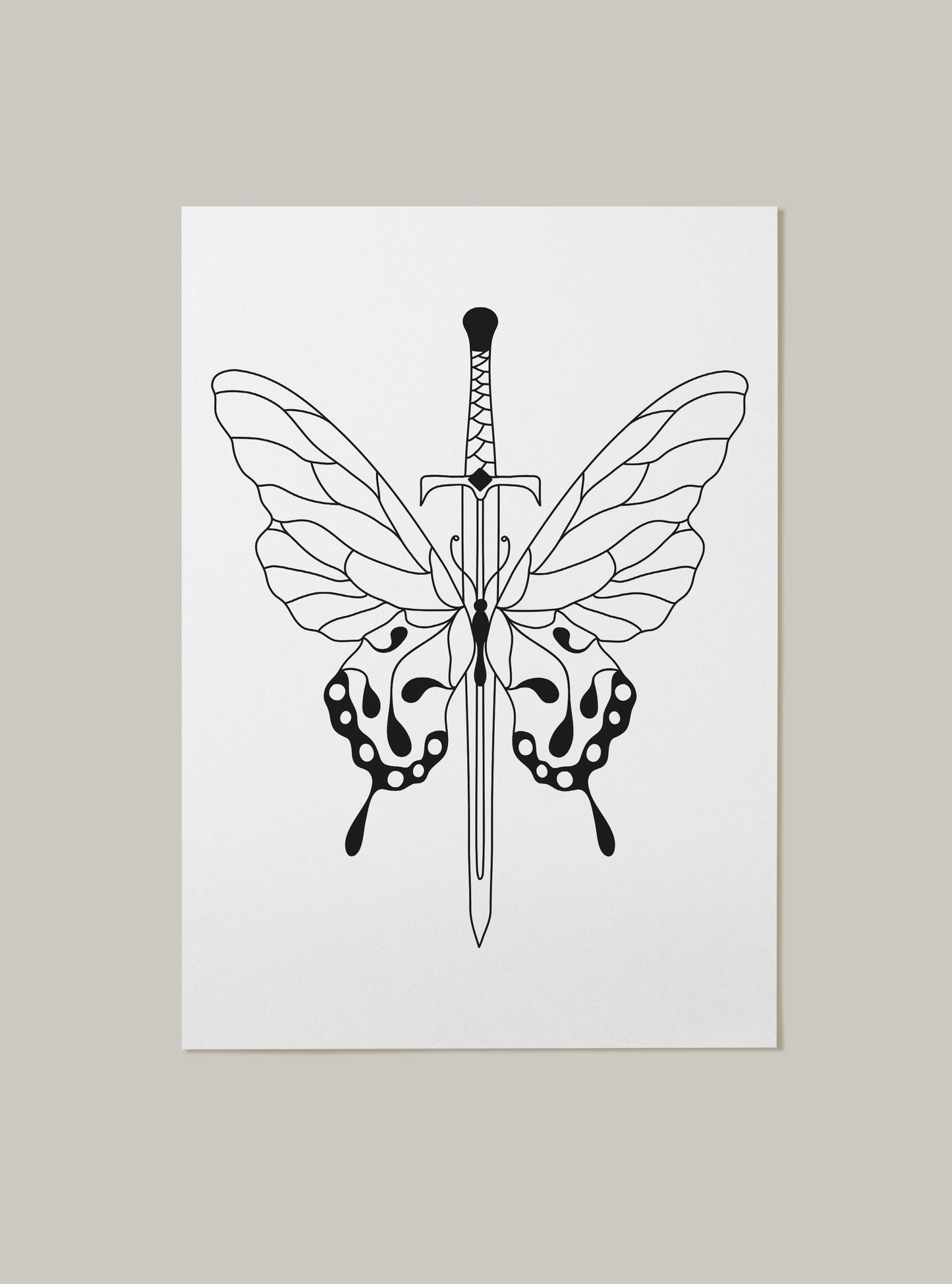 Butterfly Sword Art Print