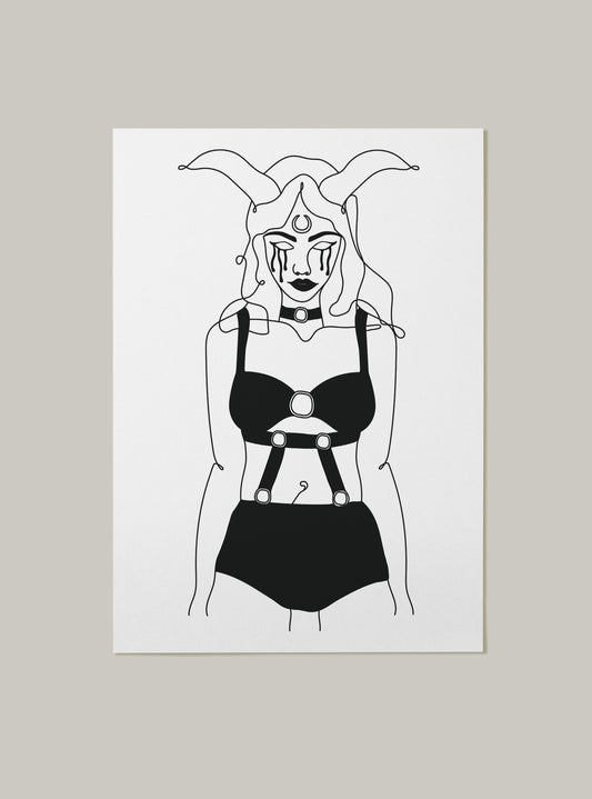 Horny Witchy Devil Bondage Art Print