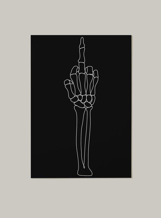 Middle Finger Skeleton Art Print
