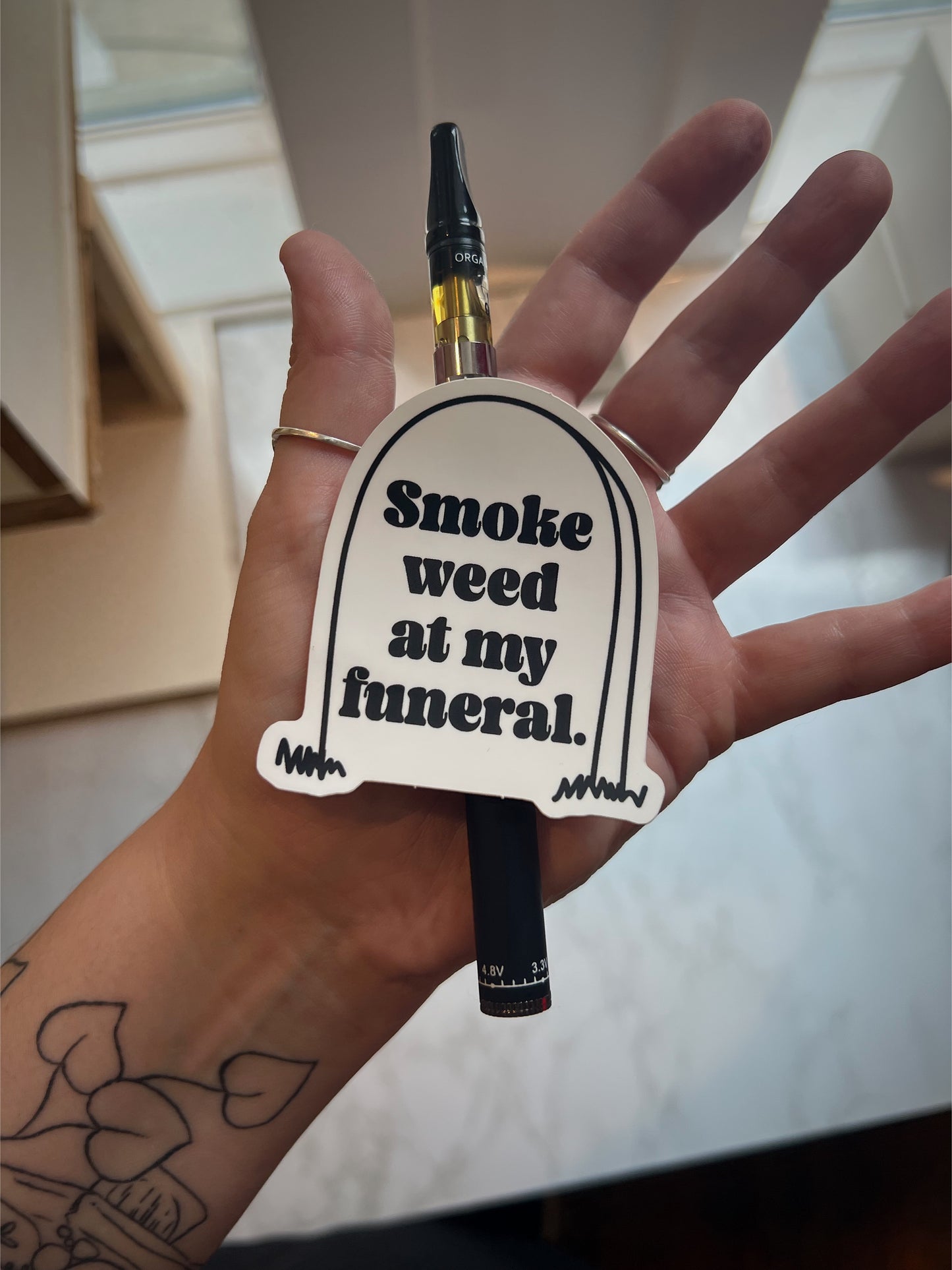 Smoke Weed at My Funeral Sticker