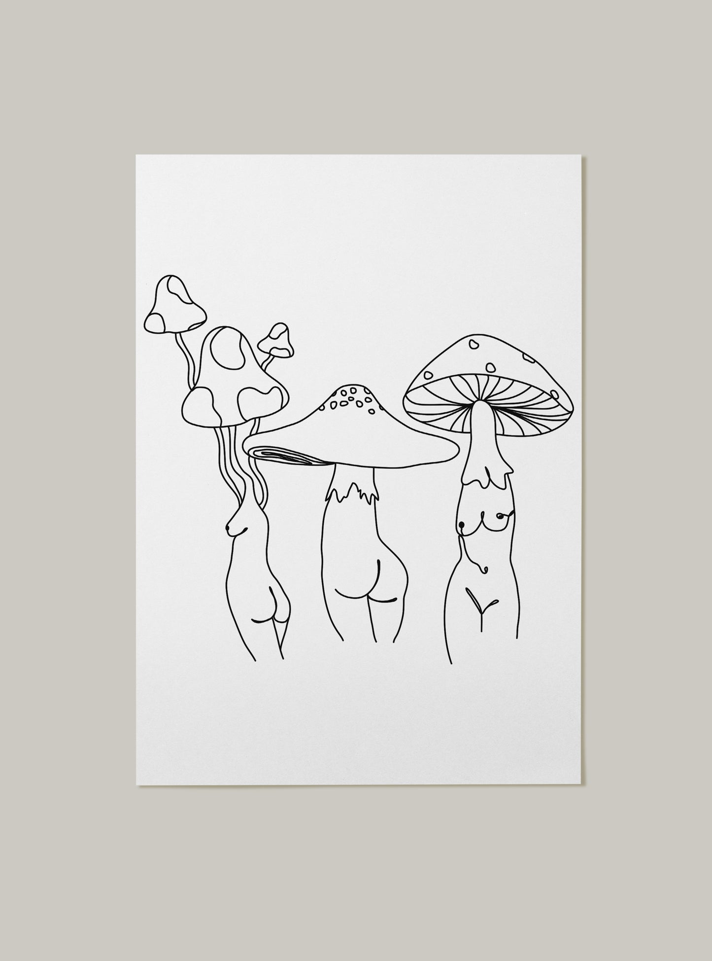 Naked Mushroom Lady Art Print